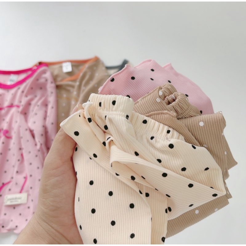 Bộ Dài Tay Cho Bé Hình Gấu Béo Chất Gân Tăm Co Giãn Mềm Mịn Cho Bé Trai Bé Gái Đủ Size