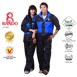 Áo Mưa Bộ Chính Hãng RANDO Vải Dù Cao Cấp, Dày Dặn, Nhanh Khô, Bền Bỉ Không Thấm Nước, Cho Đi Biển, Làm Việc Ngoài Trời