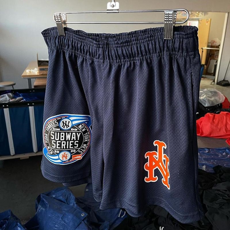 M New York LB Quần Short Thể Thao Dáng Rộng Dài Đến Đầu Gối Phong Cách Yankees Thích Hợp Chạy Bộ Chơi Bóng Rổ Mỹ