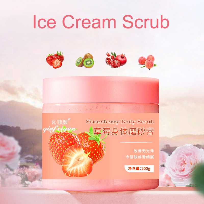Kem Tẩy Tế Bào Chết Toàn Thân 200g Kết Cấu Kem Trái Cây 4 Sợi Làm Mềm Da Cải