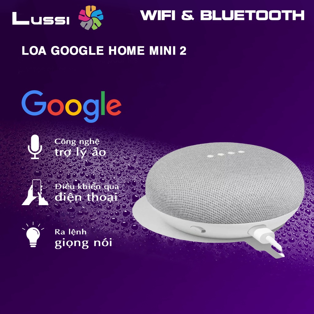 Loa Google home mini 2 tích hợp trợ lí ảo, ra lệnh bằng giọng nói, điều khiển các thiết bị thông minh