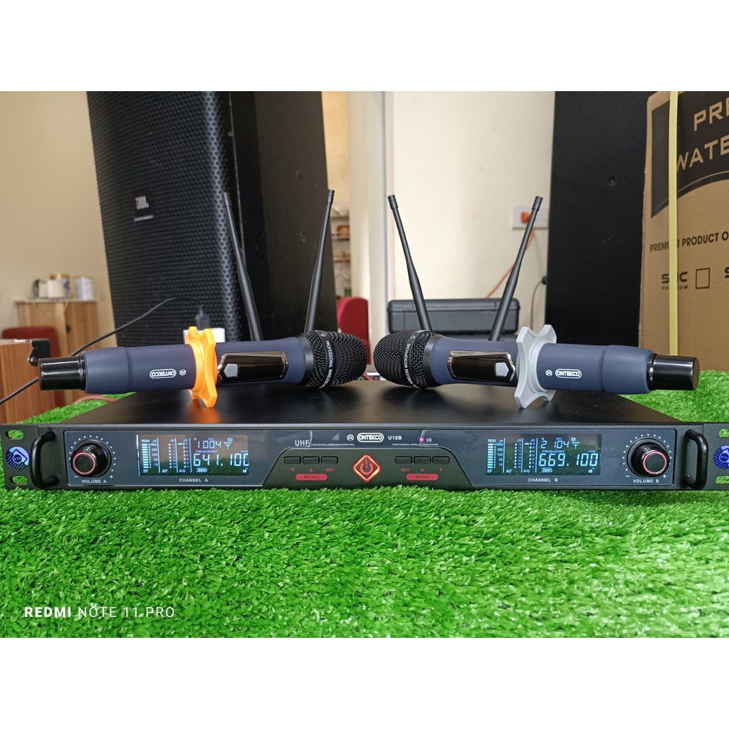Bộ micro không dây ONTEKCO U10b hát karaoke ngoài trời- trong nhà cao cấp chính hãng