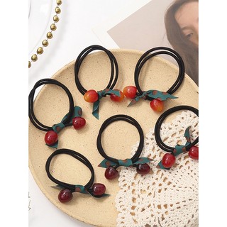 Dây Cột Tóc Hình Quả Cherry Đơn Giản Xinh Xắn