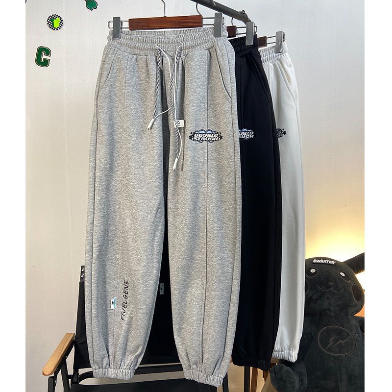 Quần jogger nam nữ unisex chữ thêu Five chun ống form thụng rộng chất bo tàu mịn đẹp ulzzang Freesize dưới 60 kg