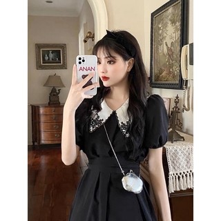 Đầm cổ búp bê thắt eo