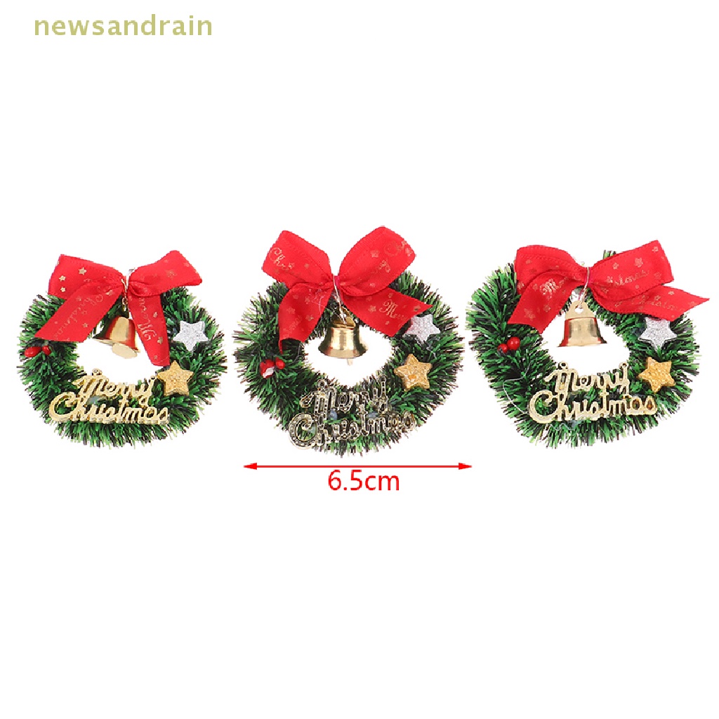 1 Vòng Hoa Giáng Sinh Trang Trí Nhà Búp Bê 1: 12 1: 6