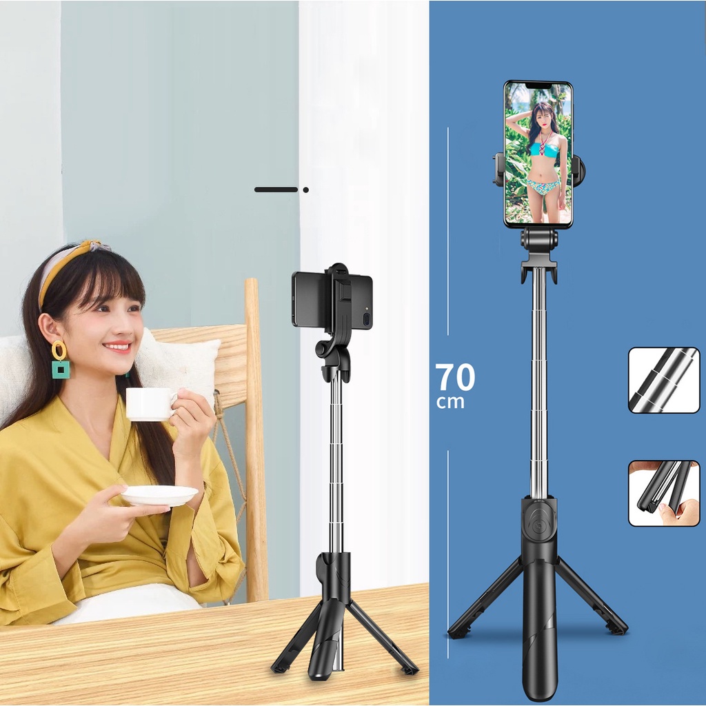 Gậy selfie - Gậy chụp ảnh Bluetooth đa năng XT-02 Thế Hệ 2 - Gậy chụp hình tự sướng tích hợp trippo 3 chân