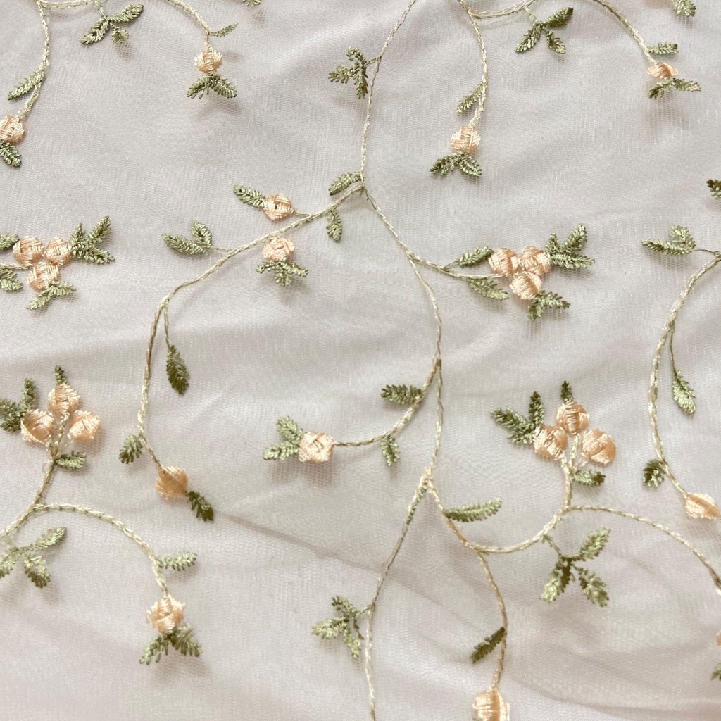 Vải Lưới polyester Mềm Mại Thêu Họa Tiết Nhiều Màu Sắc Dùng May Váy Cưới / Túi Xách DIY