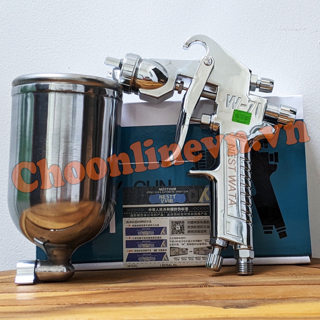 Súng phun sơn W71 Nestwata chuyên phun sơn PU béc phun 1.3 & 1.5 - Hàng đẹp chất lượng