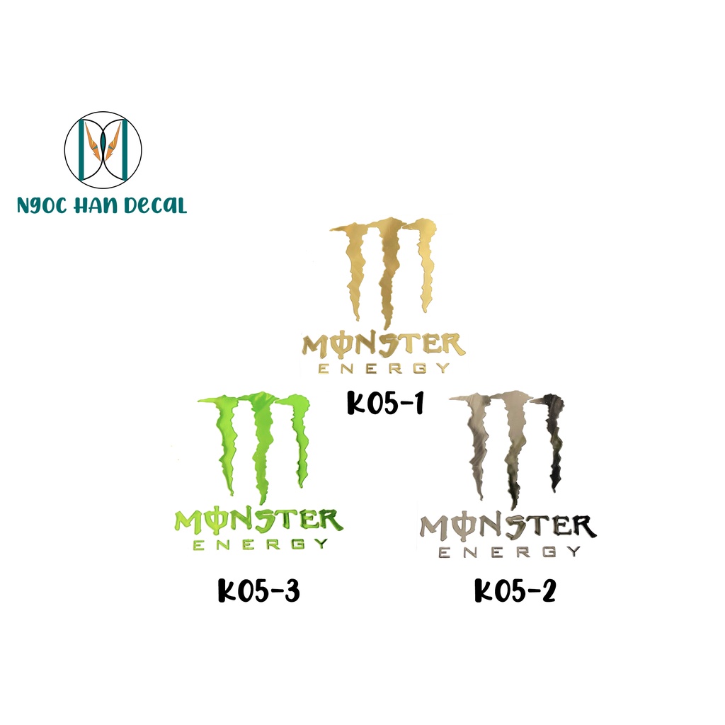 Tem Chữ Nổi MONSTER Kim Loại Nhiều Màu Siêu Đẹp