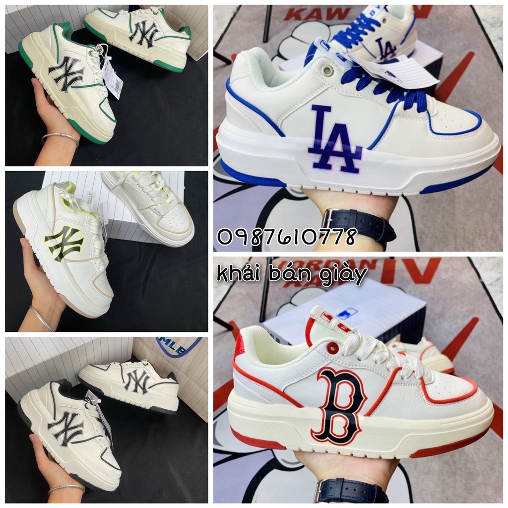 Giày MLB Chunky Liner NY New York Yankees Màu Xanh, Đen, Nâu, Đỏ Cổ Thấp Dễ Phối Đồ Cho Cả Nam Và Nữ