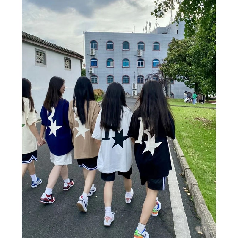 NRVP Áo Thun Unisex Mùa Hè Dáng Suông Tay Cộc Phong Cách Hàn Quốc Cho Nam Nữ