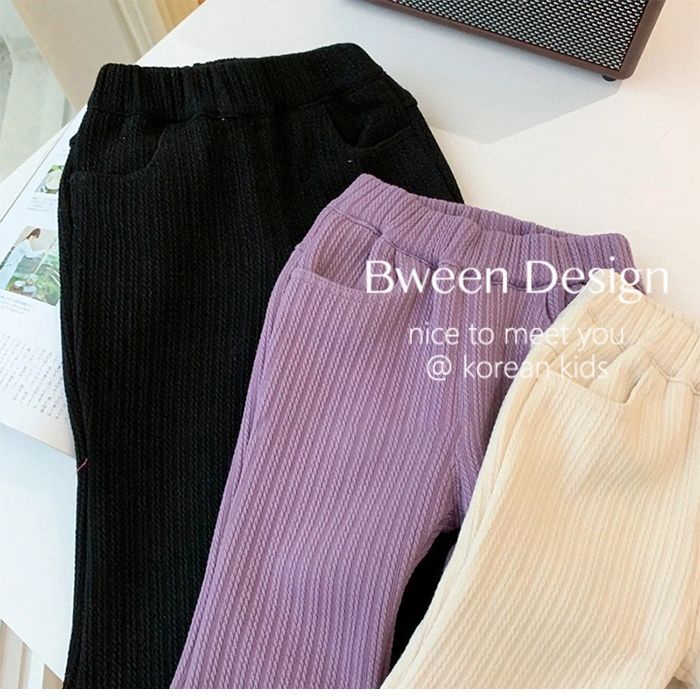 MNGRL Quần Nhung Ống Loe Màu Trơn Thời Trang Hàn Quốc Mùa Thu Cho Bé Gái