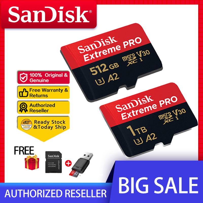 Thẻ Nhớ Micro SD Sandisk Extreme Pro A2 Max.170MB / s Dung Lượng 32GB / 64GB / 128GB / 256GB