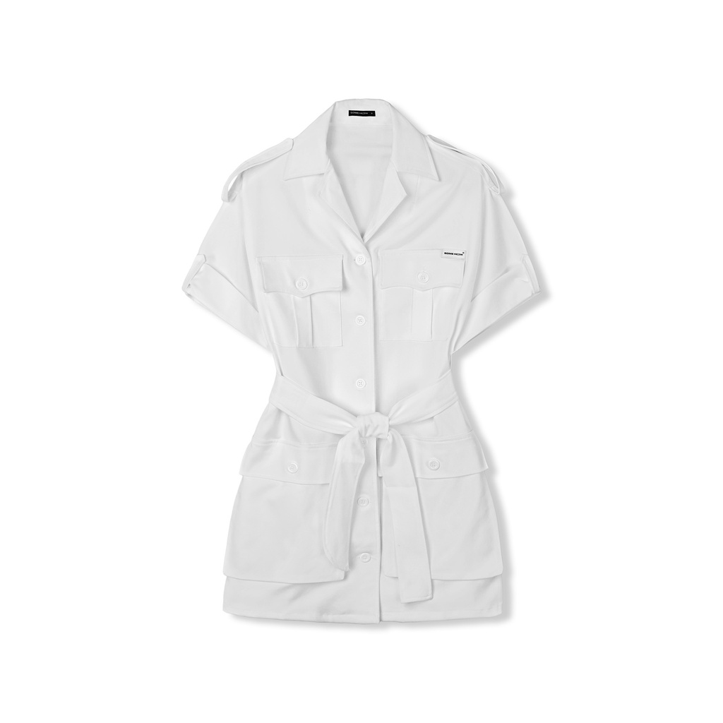 Đầm Ngắn Nữ Safari Pocket Shirt Dress, Chất Vải Kaki Thun ATC Thoải Mái, WDN000, SOMEHOW