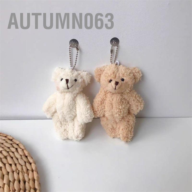Autumn063 Gấu móc khóa Mặt dây chuyền Hình dạng dễ thương Nhỏ Tinh tế Thoải mái Đồ chơi Búp bê Sang trọng cho Túi xách đi học
