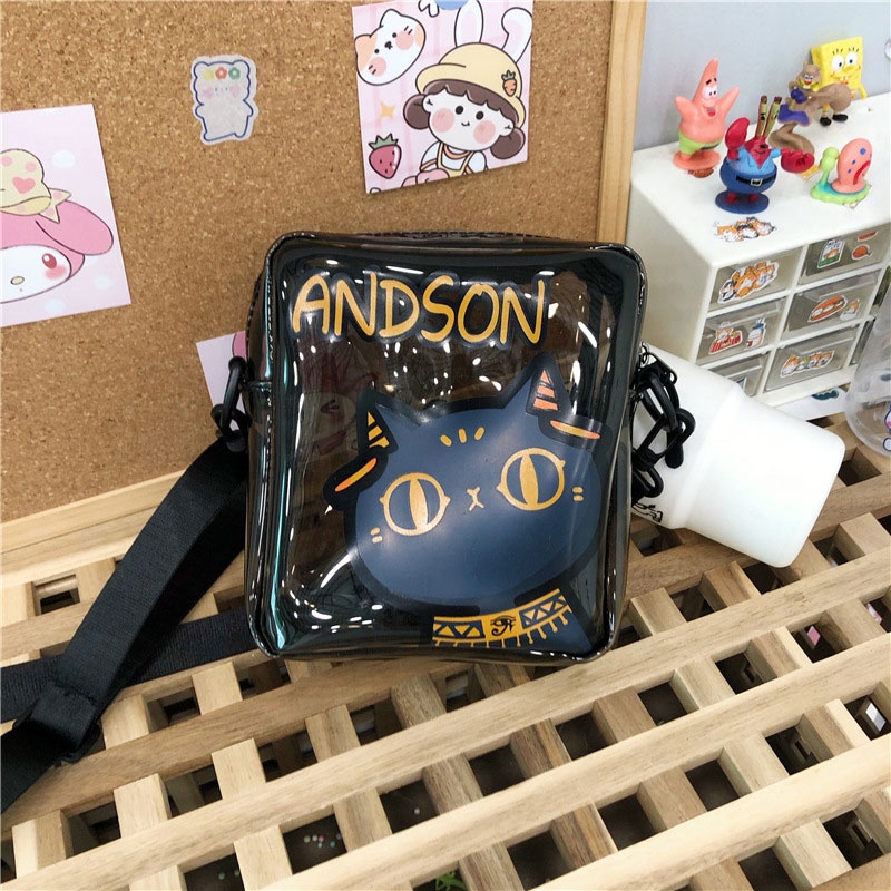 Túi Đeo Chéo Trong Suốt Hình Mèo Đáng Yêu Cho Nữ