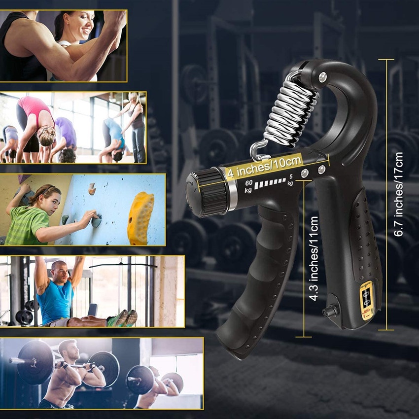 Kìm Bóp Tay Có Máy Đếm Chuyên Nghiệp Chỉnh Lực 5-60kg, Kìm Tập Cơ Tay R-Mode, Dụng Cụ Tập Cổ Tay Tập Gym