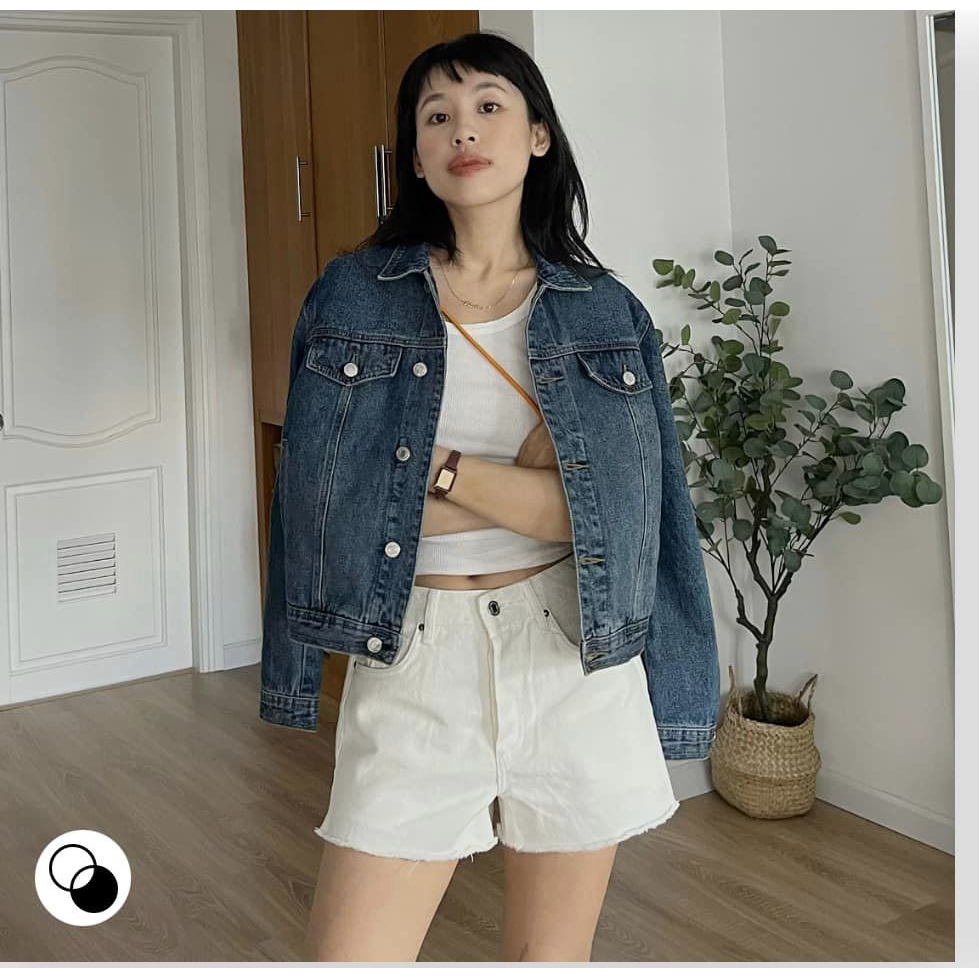 TheBlueTshirt - Áo Khoác Jeans Nữ Màu Xanh Đậm - Blue Dream Jean Jacket - Century Wash