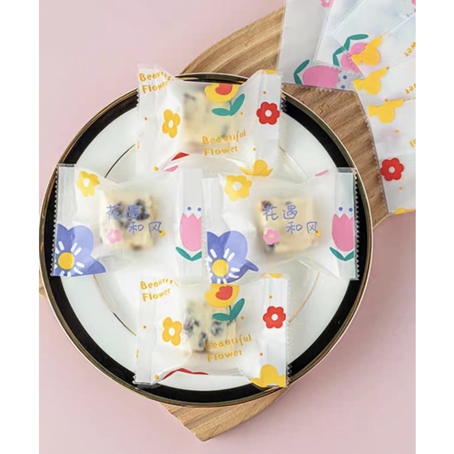 set 100 vỏ bánh hoa 7x10cm đựng vừa bánh hành, bông tuyết
