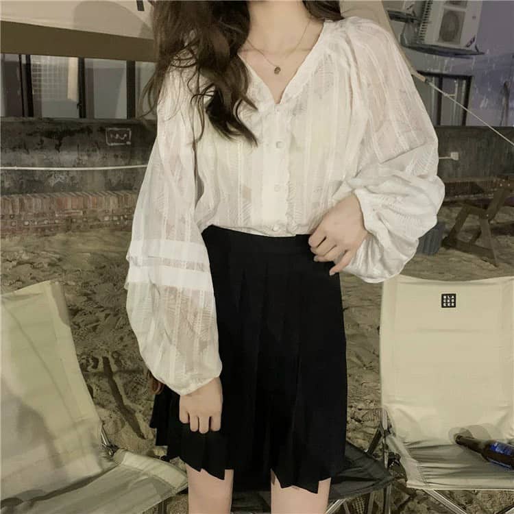 Áo babydoll  tay ren  A204 aosomicongsothietke