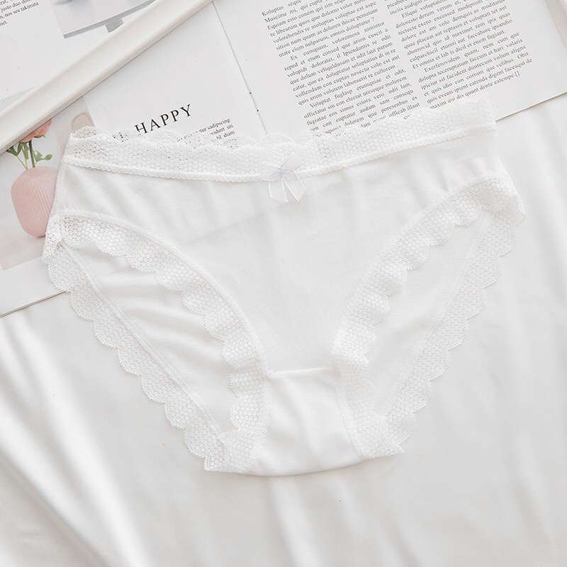 Quần lót nữ, quần ren nữ thông hơi, cạp viền nơ siêu xinh QR0238
