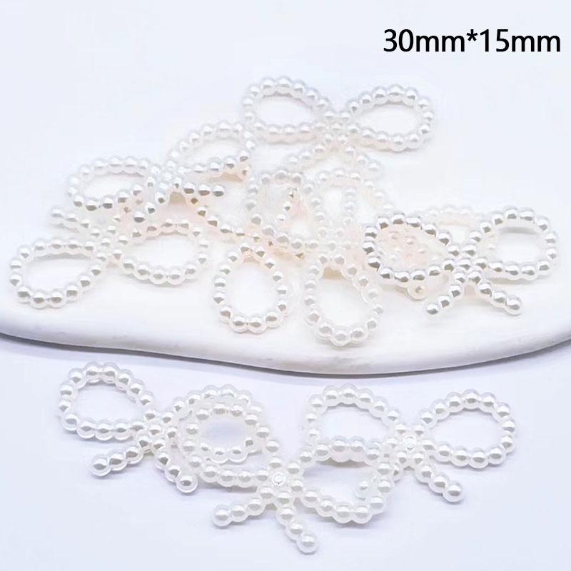 Set 10 Hạt Ngọc Trai Giả Hình Nơ Làm Trang Sức Thủ Công