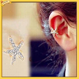 1 khuyên kẹp tai đính đá họa tiết sao biển đáng yêu cho nữ
