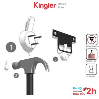 10 Móc Nhựạ Đinh 3 Chân Đóng Tường, Treo Tranh Ảnh, Vật Nhỏ, Chắc Chắn, An Toàn, Không Khoan Lỗ, Kingler  2220Set2220