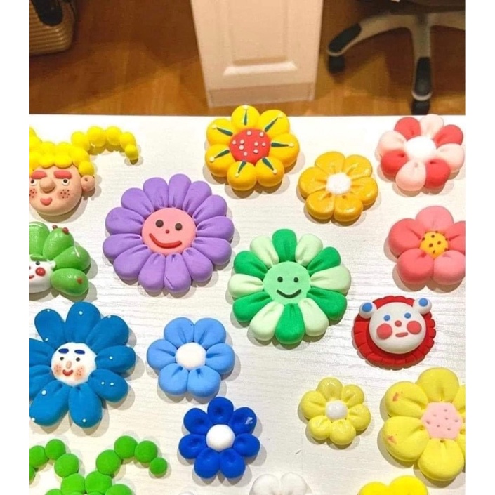 Combo đất sét tự khô Nhật 12 màu an toàn nặn hình cao cấp siêu nhẹ dành cho bé làm butter slime trang trí