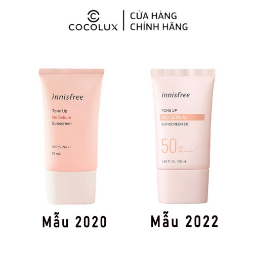 KEM CHỐNG NẮNG INNISFREE TONE UP NO SEBUM SUNSCREEN EX SPF50+ PA++++ 50ML