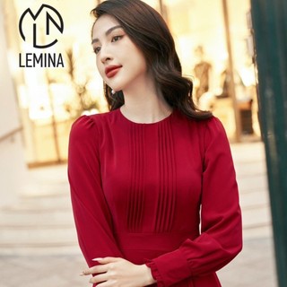 Váy đầm v0310, cổ tròn váy xòe , sang trọng đi làm đi chơi lemina