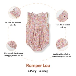 Áo liền quần bé gái berry vai cánh tiên nhiều màu vải xô muslin mềm mịn lou - ảnh sản phẩm 4