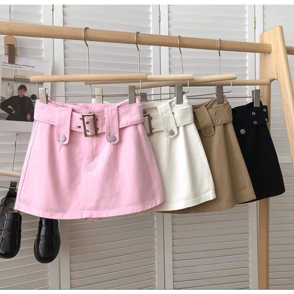 Chân váy kaki kèm thắt lưng mẫu hot