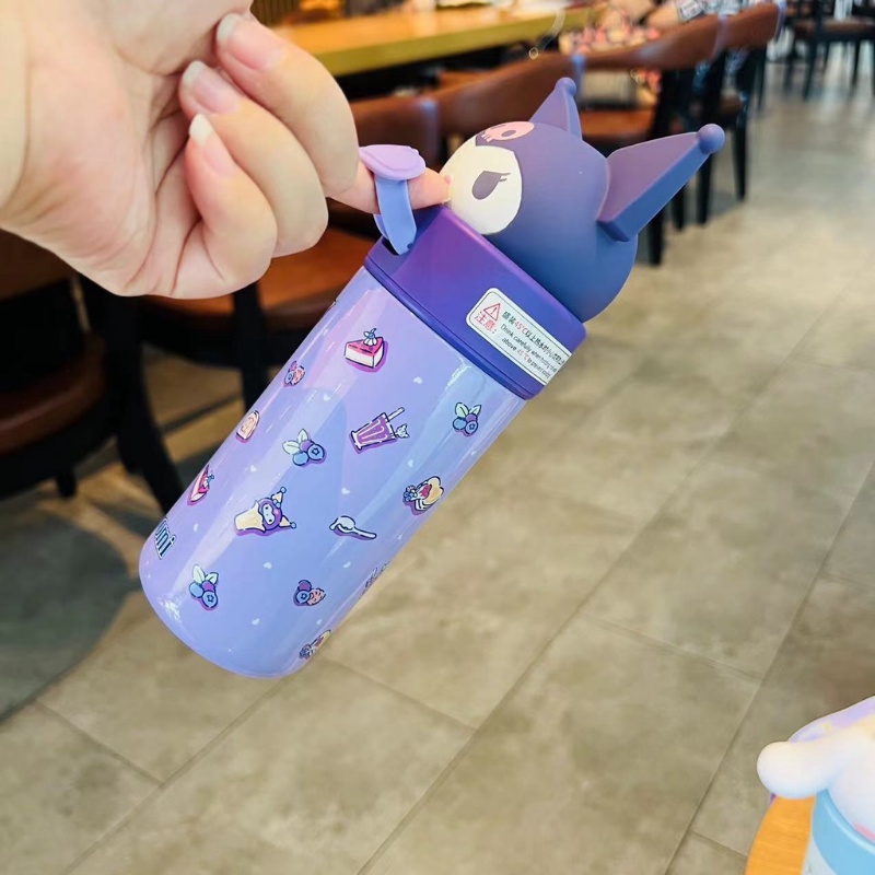 SANRIO Bình Nước Giữ Nhiệt Bằng Thép Không Gỉ 316 Họa Tiết Hoạt Hình Dễ Thương Cho Học Sinh