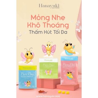 [Chính Hãng Hanayuki-Date 2026] Băng Vệ Sinh Hanayuki (Gói 18 miếng không cánh,Gói 10 miếng có cánh,Gói 4 miếng có cánh)