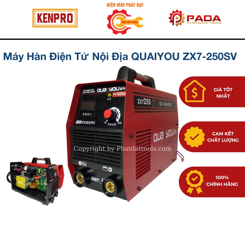 Máy hàn điện tử nội địa QUAIYOU ZX7-250SV-Chuyên que 3.2-4.0-Bảo hành 12 tháng