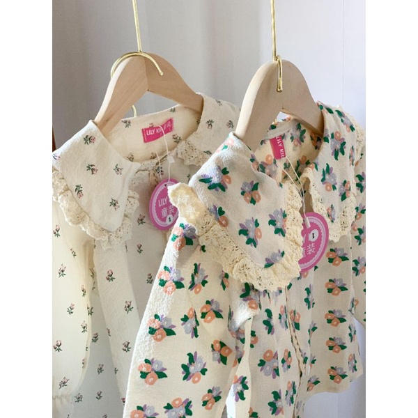 Bộ Đồ Cho Bé - Bộ Pijama Cho Bé Họa Tiết Ren Bèo Tiểu Thư Phong Cách Hàn Quốc Siêu Đáng Yêu