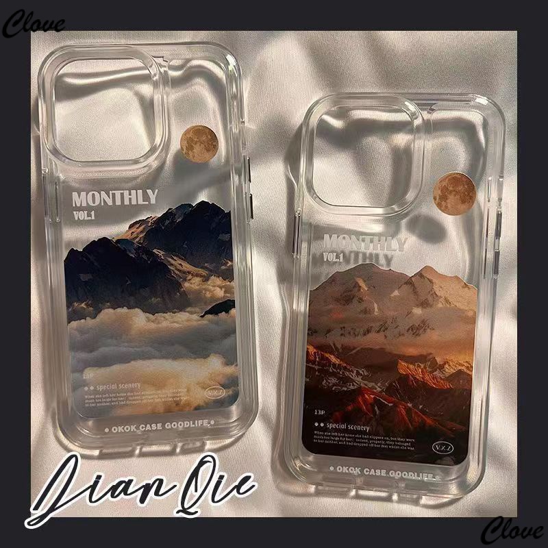 Ốp Điện Thoại Trong Suốt Họa Tiết Núi Tuyết Chống Sốc Cho Iphone 14pro 11 promax 12 Xr 14 14 xs PM39
