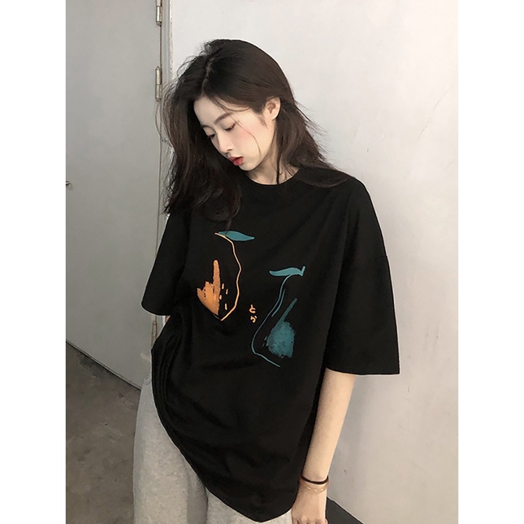 NRVP Áo Thun Unisex Mùa Hè Dáng Suông Tay Cộc Phong Cách Hàn Quốc Cho Nam Nữ