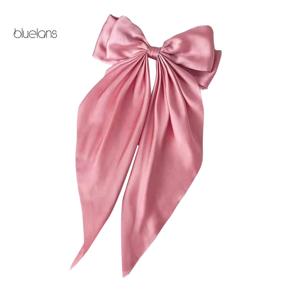 Kẹp Tóc Nơ Vải Satin Siêu Nhẹ Phong Cách Vintage