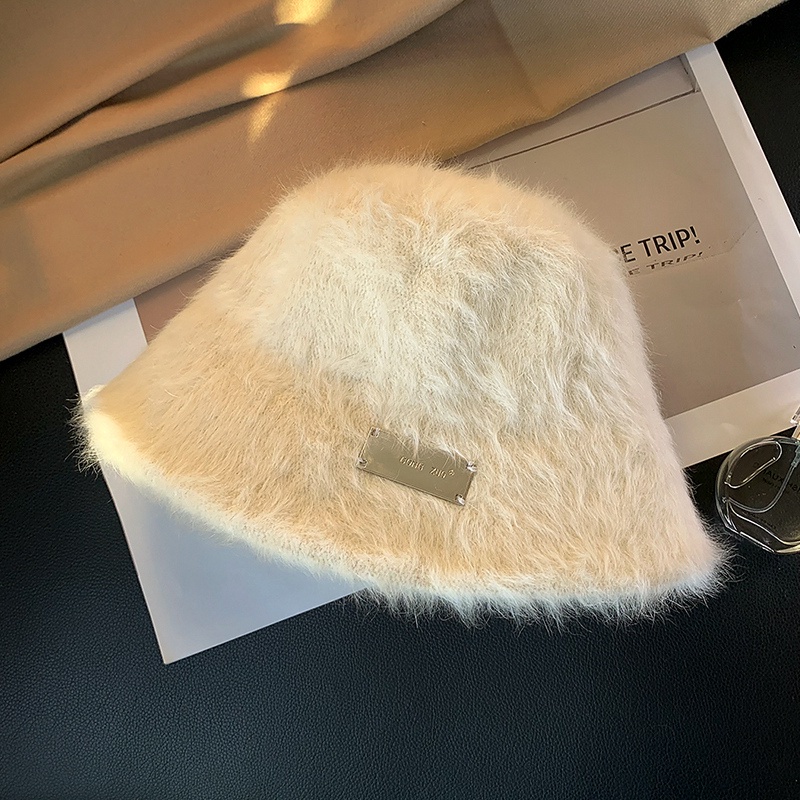 Mũ Bucket Lông Thỏ Giữ Ấm Mùa Đông Phong Cách Hàn Quốc Chất Lượng Cao Cho Nữ