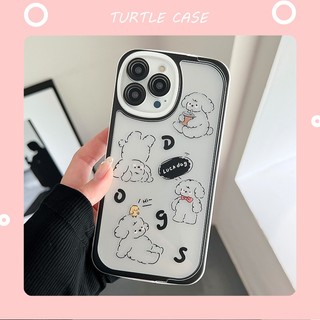 【bán sỉ】Ốp lưng iphone ốp Điện Thoại Silicon Trong Suốt Có Giá Đỡ Hình Chú Chó Cho iPhone 14 13 12 11 PROMAX XS XR XSMAX SE2020 6 7 8PLUS