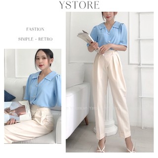 Quần Baggy Nữ Lưng Cao Tôn Dáng Thiết Kế Bản To Sang Trọng - Thời Trang Hàn Quốc - BAGGY