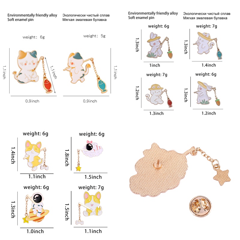 Huy Hiệu Cài Áo Hình Động Vật Dễ Thương