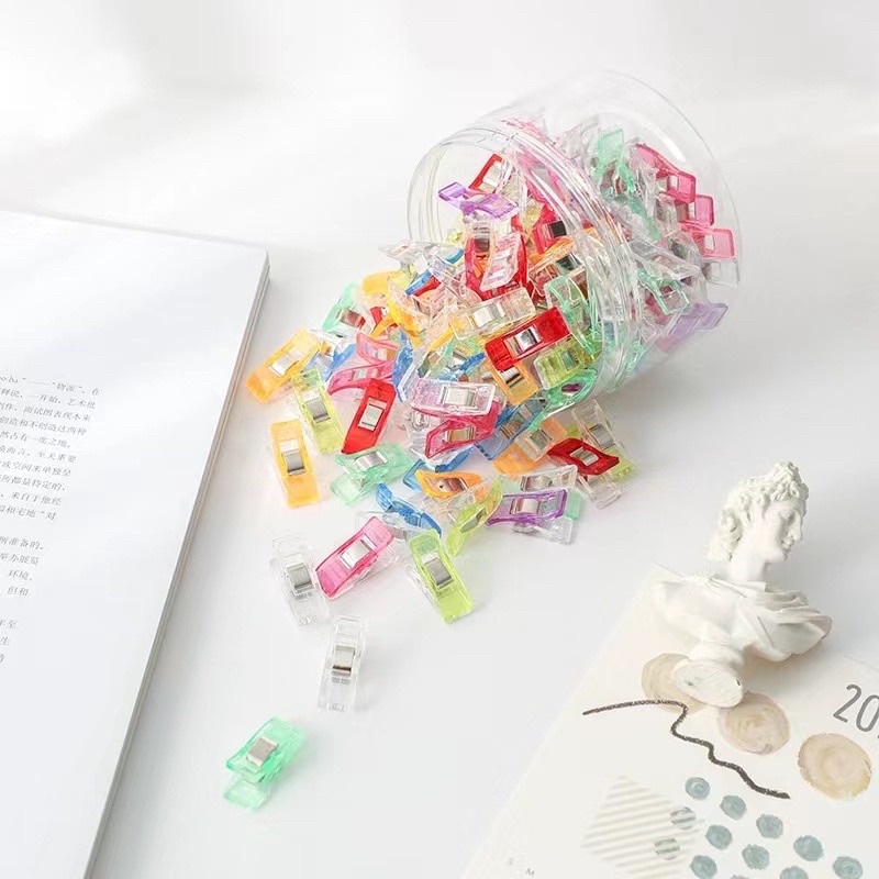 Kẹp Giữ Tài Liệu / Snack Bằng Acrylic Trong Suốt Màu Kẹo Dễ Thương