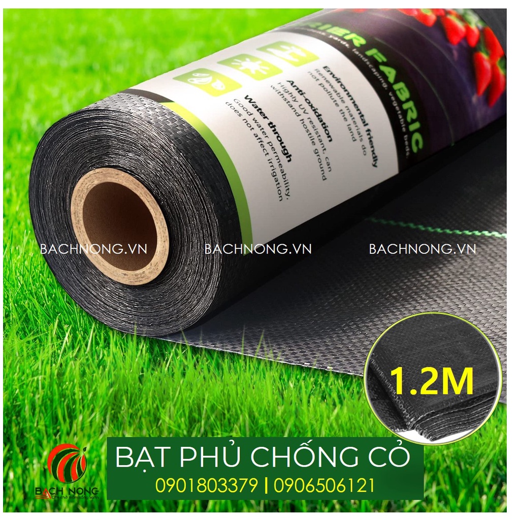 Bạt phủ đất chống cỏ khổ 1,2M bán theo mét tới, hàng tốt Tặng kèm ghim