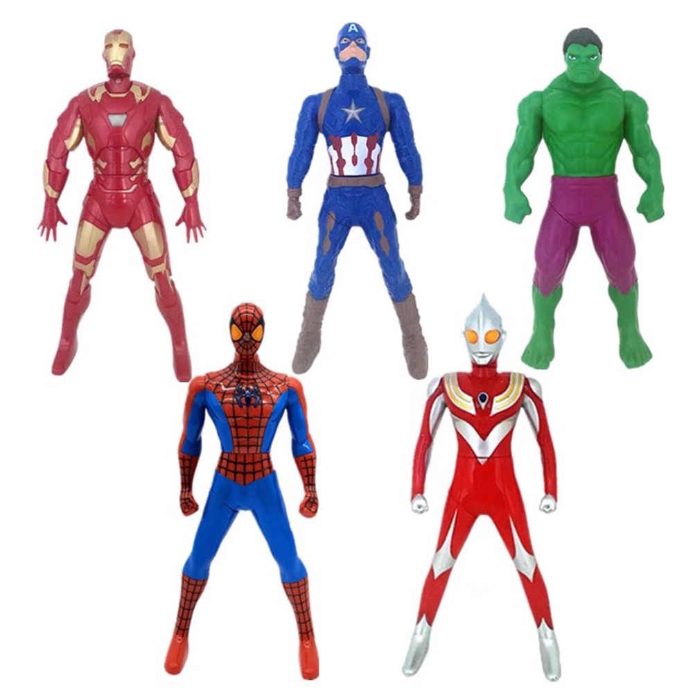 Xoay 360 ° Người Nhện Người Sắt Captain America Hulk Avengers Ultraman HEROES LEAGUE Nhân Vật Hành Động Đồ Chơi Trẻ Em 18Cm