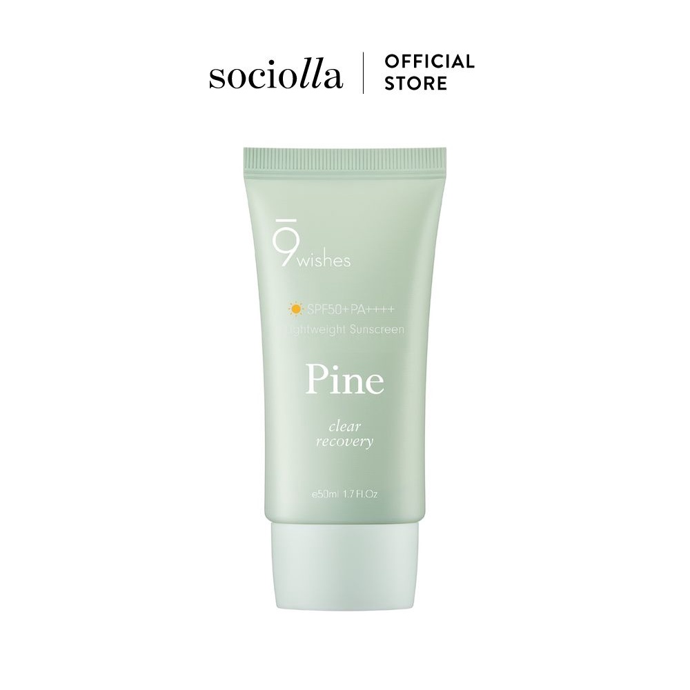 [HSD T3/2024] Kem Chống Nắng Cấp Ẩm, Hỗ Trợ Phục Hồi Da 9 Wishes Pine Treatment Sunscreen SPF50+ PA++++ 50ml