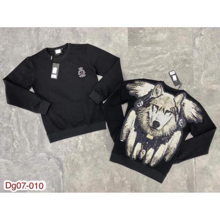 Áo thun dài tay nam, áo phông nam hình sói Gucci hạt kim sa chất liệu 100% cotton ! # *